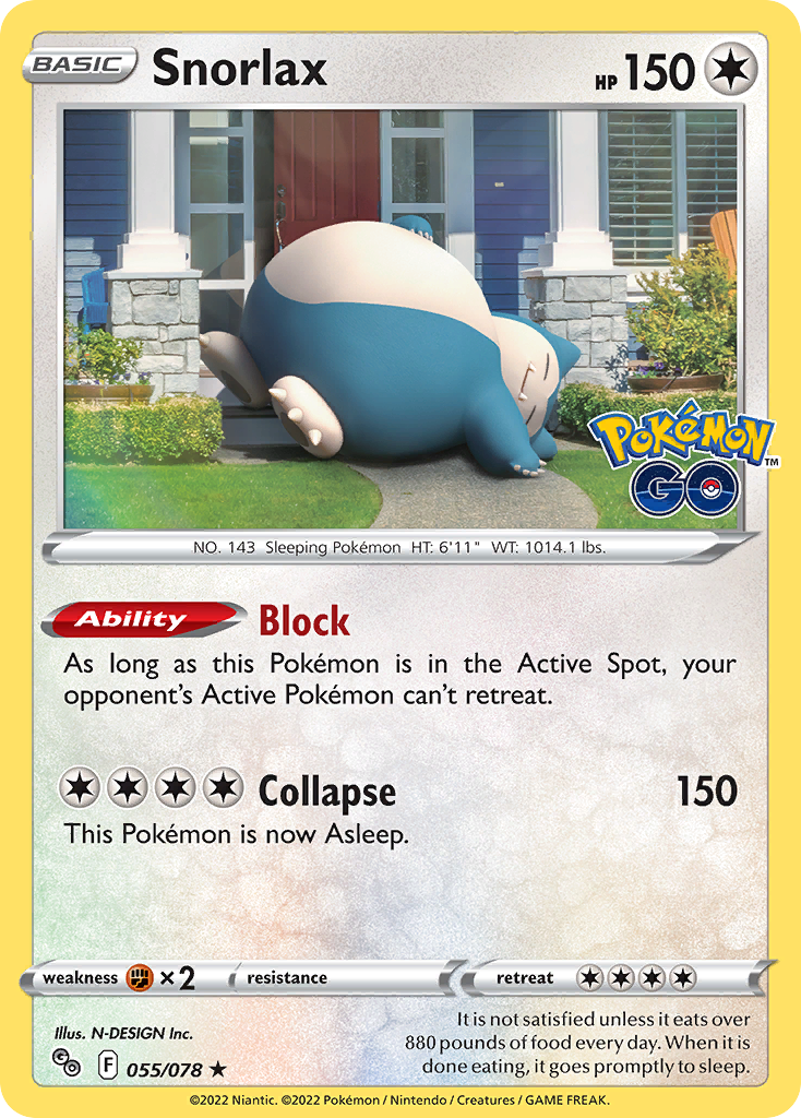 Snorlax Pokemon card Pokemon GO #55