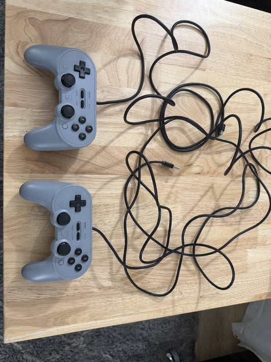 2 x 8BitDo Pro 2 Wired Controllers Like New Used a Few Times Grey