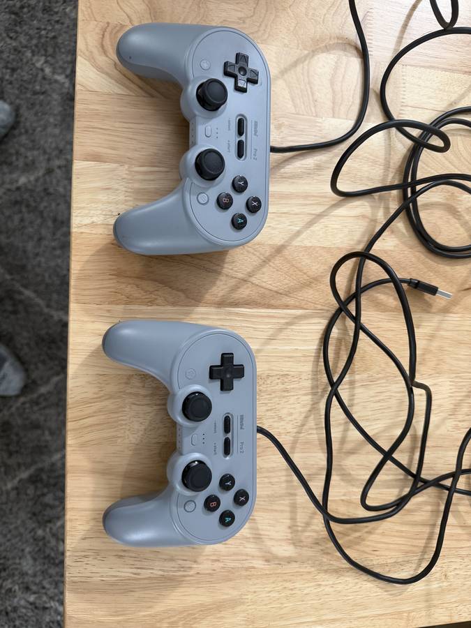 2 x 8BitDo Pro 2 Wired Controllers Like New Used a Few Times Grey