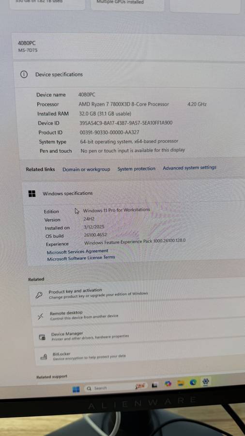 Gaming PC New Build Nvidia RTX 4080 Super 32Gb 2TB 27" OLED 360hz